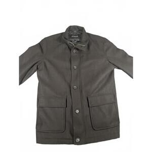 Guess 50% Wool Blend Men's XL Zip Up/Button Up Black Pea Coat